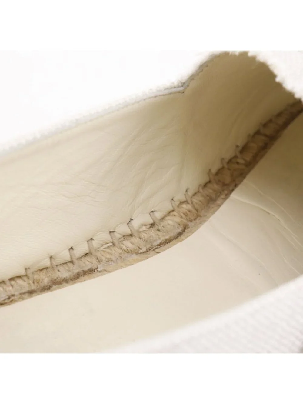 Chanel Espadrilles CC Logo Linen Off White Slip-on